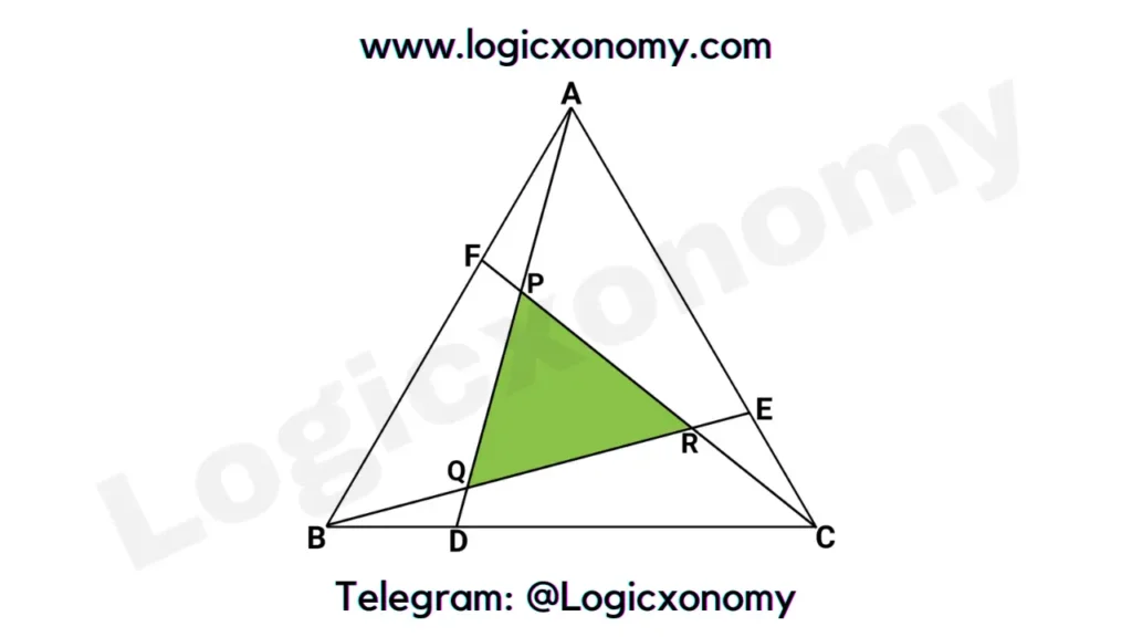 Routh's Theorem Proof (Powerful Geometry cheat codes 2022) 5 Find the shaded Area inside the triangle