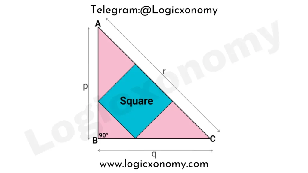 Right Angle triangle Theorems (50 Powerful exam hack) 7 Square inscribed in right triangle